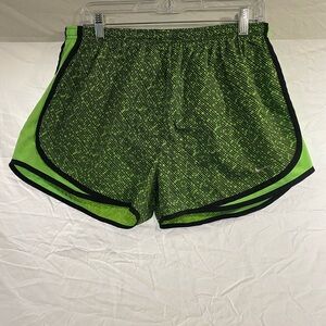 Nike Women's Green Athletic Running Shorts with Black Trim